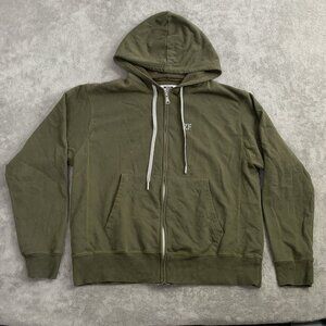 Zero Foxtrot Jacket Mens Medium Green Full Zip Hoodie Fleece Sweatshirt Outdoor